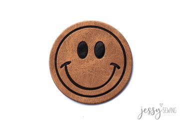 Kunstleder Label Happy Smiley by Jessy Sewing
